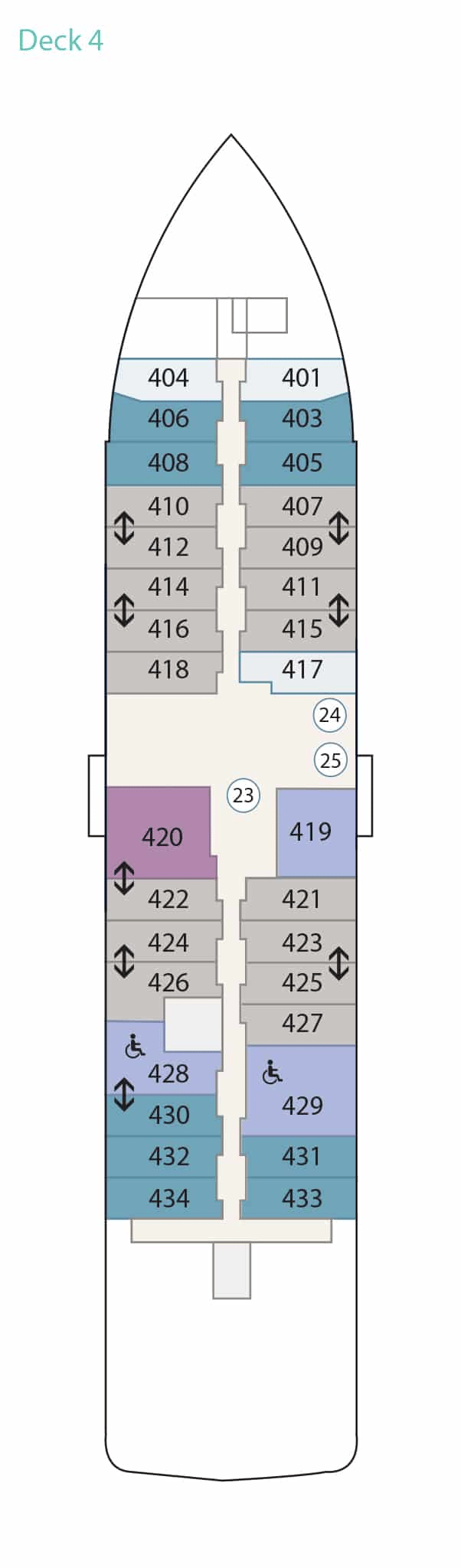 Deck plan for Deck 4