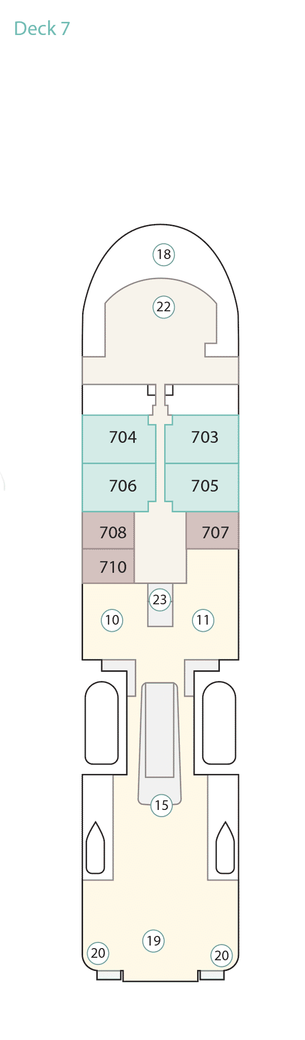 Deck plan for Deck 7