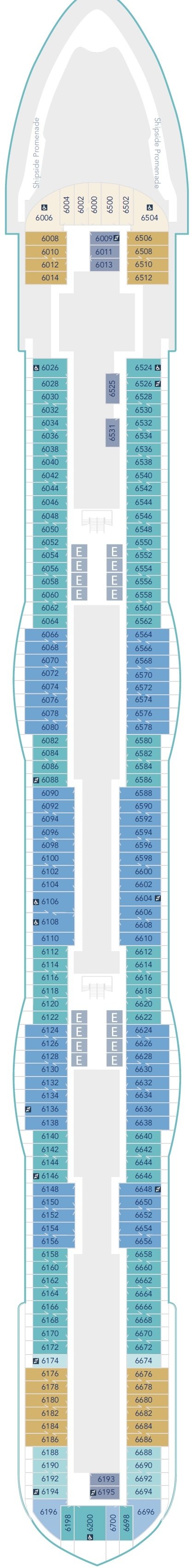 Deck plan for Deck 6