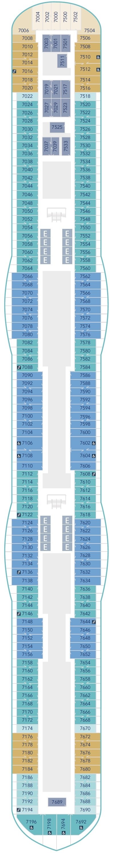 Deck plan for Deck 7