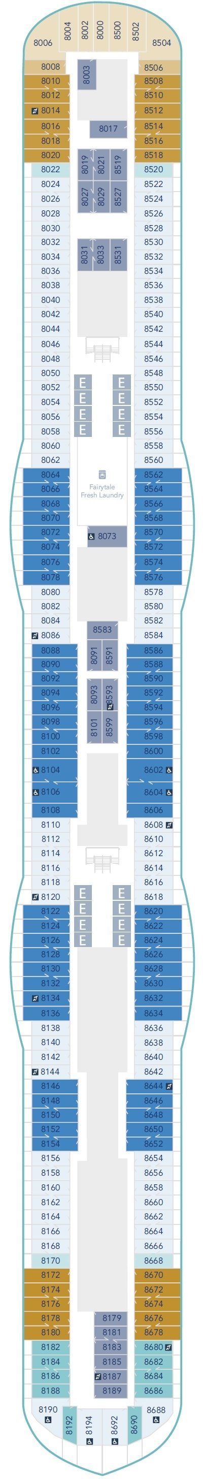 Deck plan for Deck 8