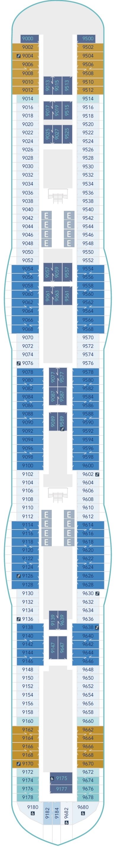 Deck plan for Deck 9