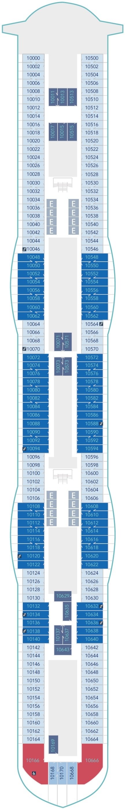 Deck plan for Deck 10