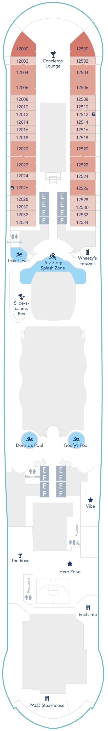 Deck plan for Deck 12