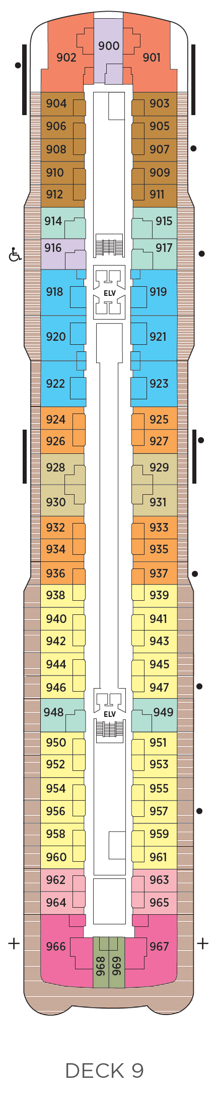 Deck plan for Deck 9