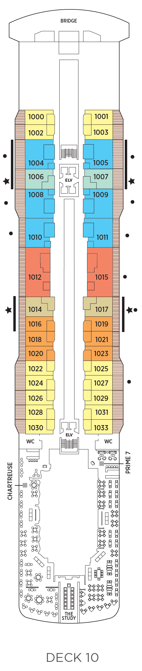 Deck plan for Deck 10
