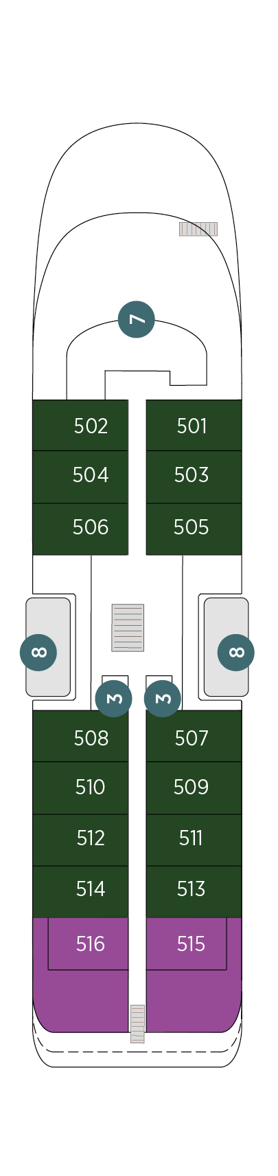 Deck plan for Deck 5