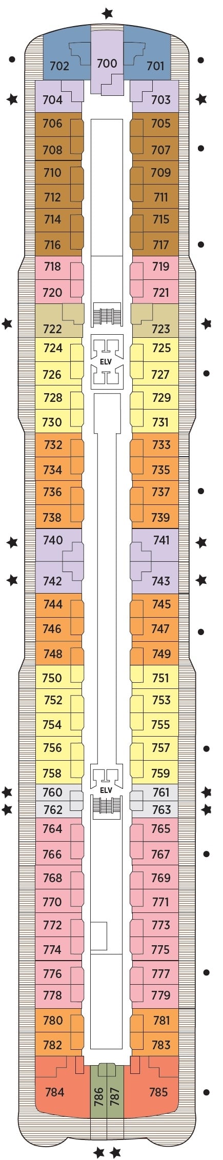 Deck plan for Deck 7