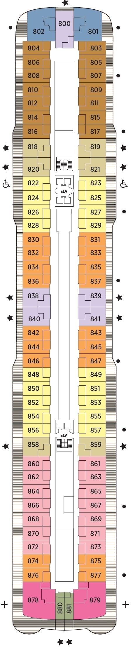 Deck plan for Deck 8