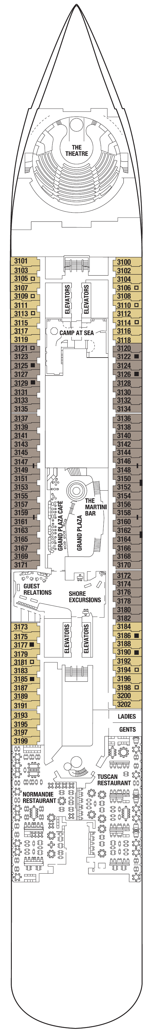 Deck plan for DECK THREE