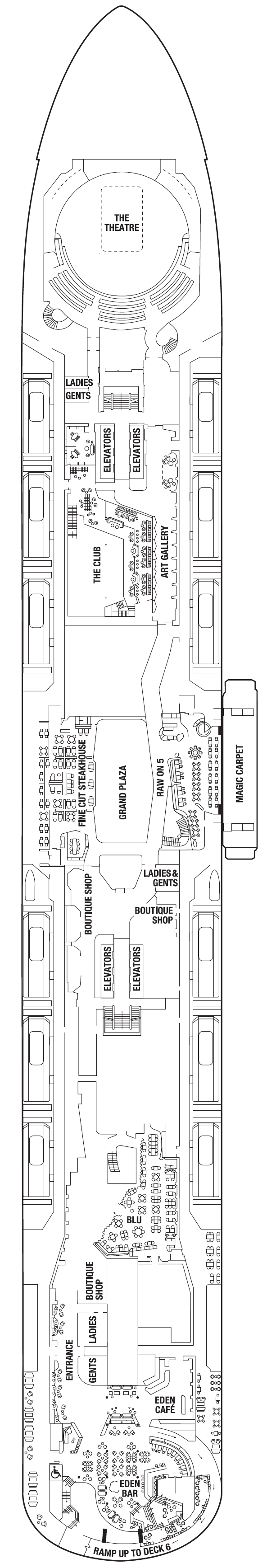 Deck plan for DECK FIVE