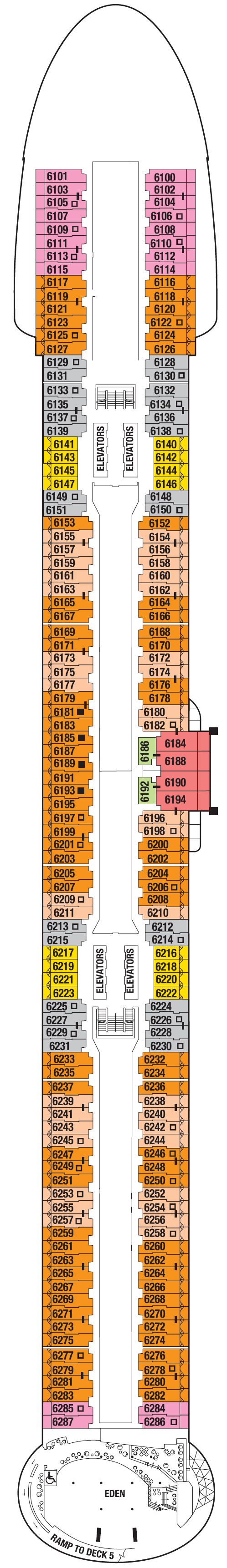 Deck plan for DECK SIX