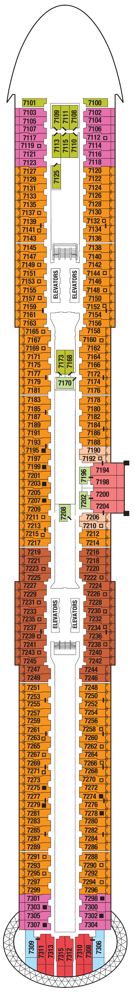 Deck plan for DECK SEVEN