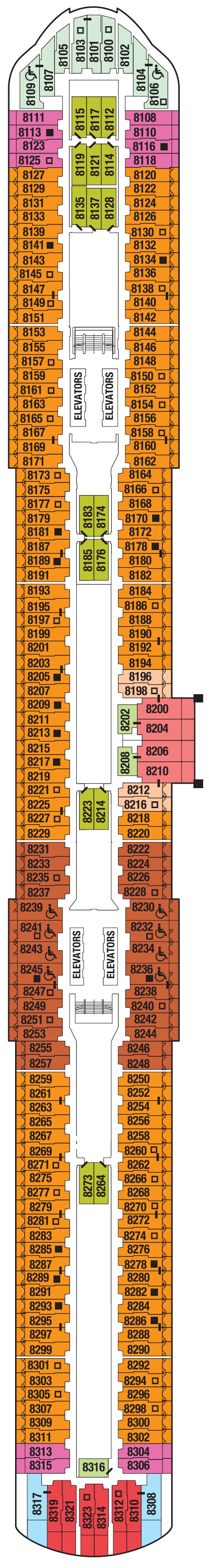 Deck plan for DECK EIGHT