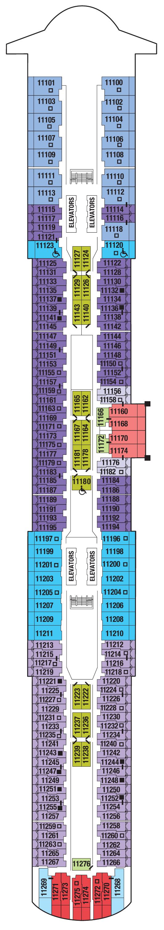 Deck plan for DECK ELEVEN