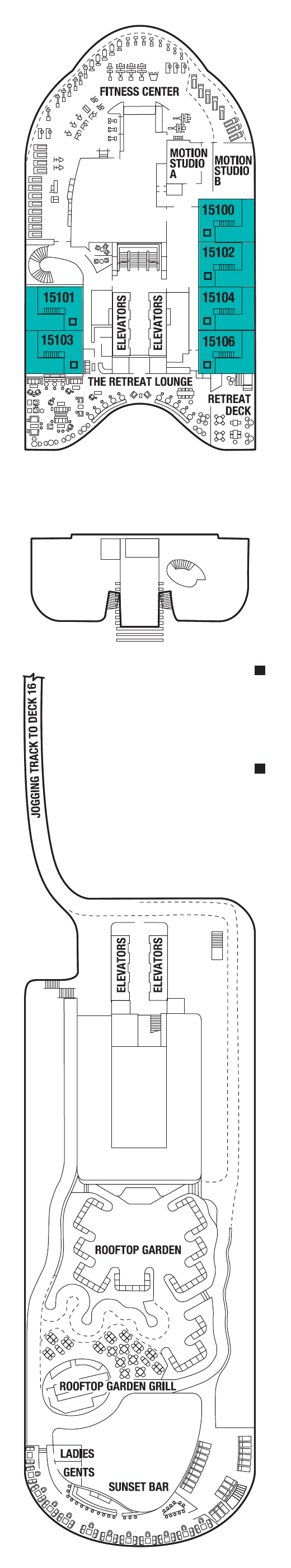 Deck plan for DECK FIFTEEN