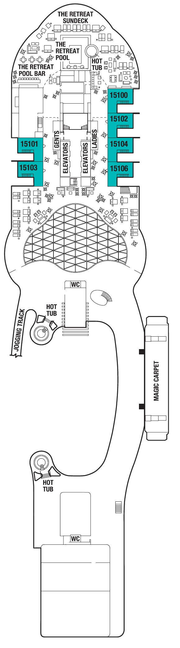 Deck plan for DECK SIXTEEN