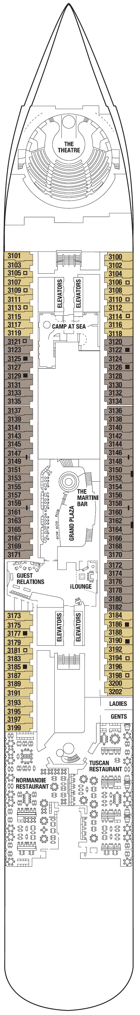 Deck plan for DECK THREE