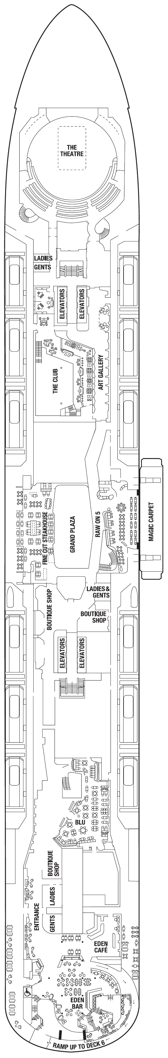 Deck plan for DECK FIVE