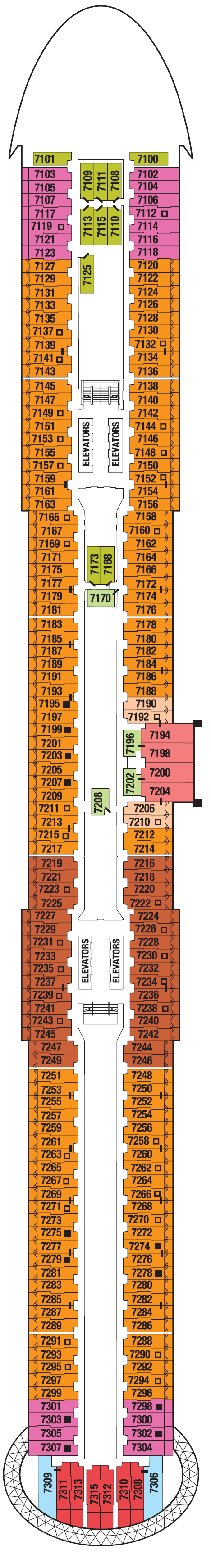 Deck plan for DECK SEVEN