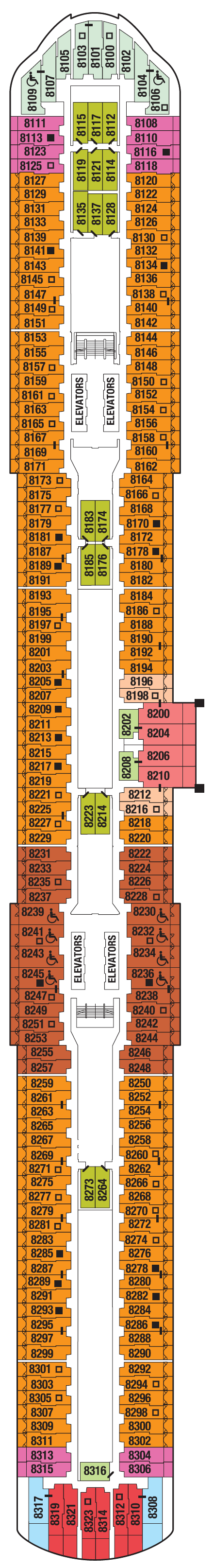 Deck plan for DECK EIGHT