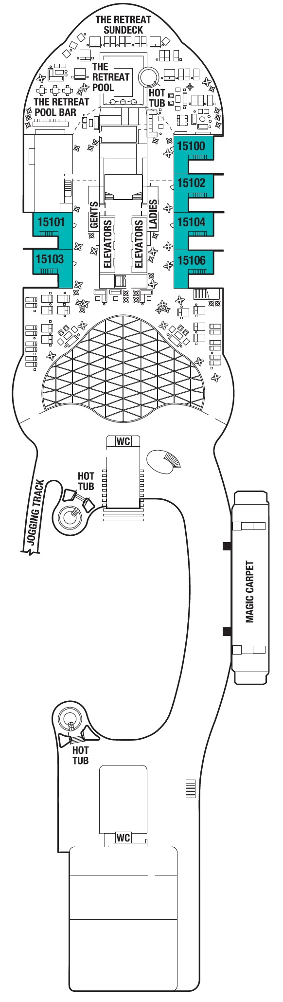 Deck plan for DECK SIXTEEN