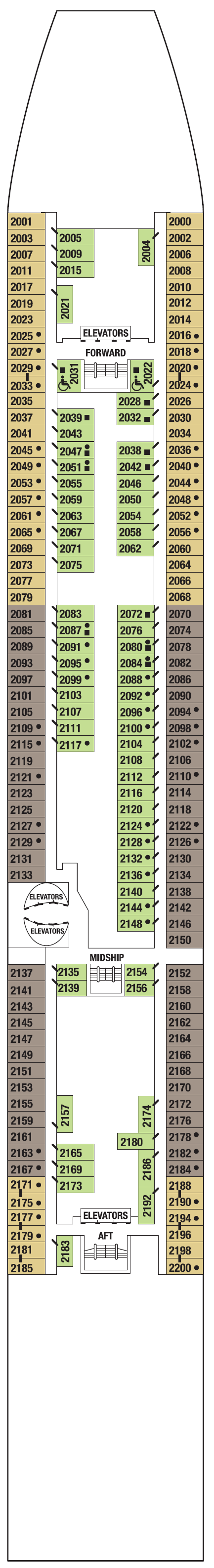 Deck plan for CONTINENTAL DECK 2