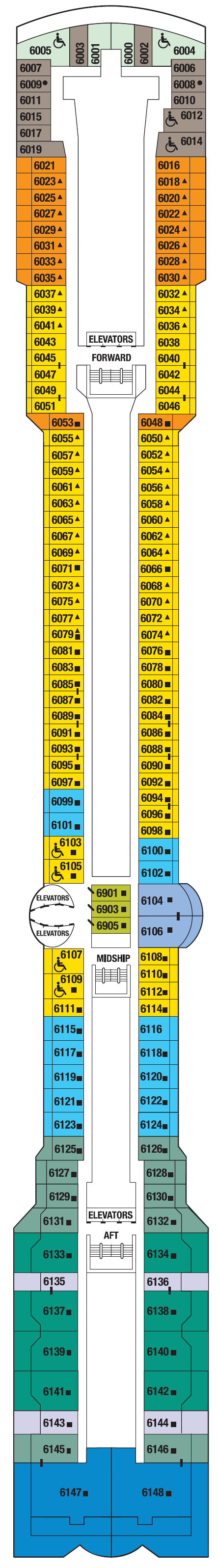 Deck plan for PENTHOUSE DECK 6