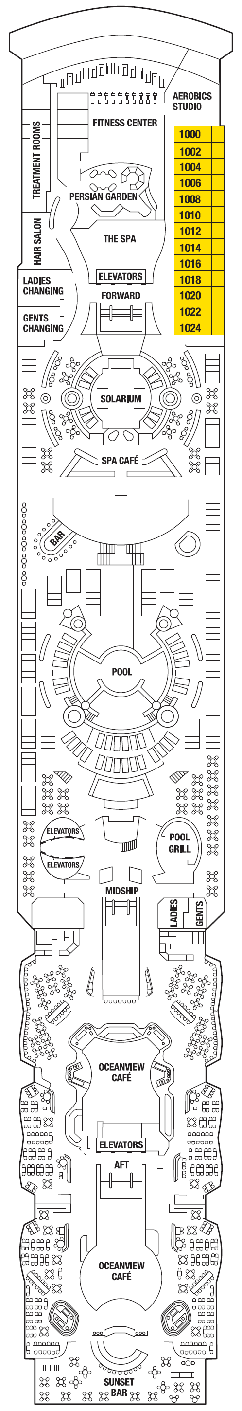 Deck plan for RESORT DECK 10