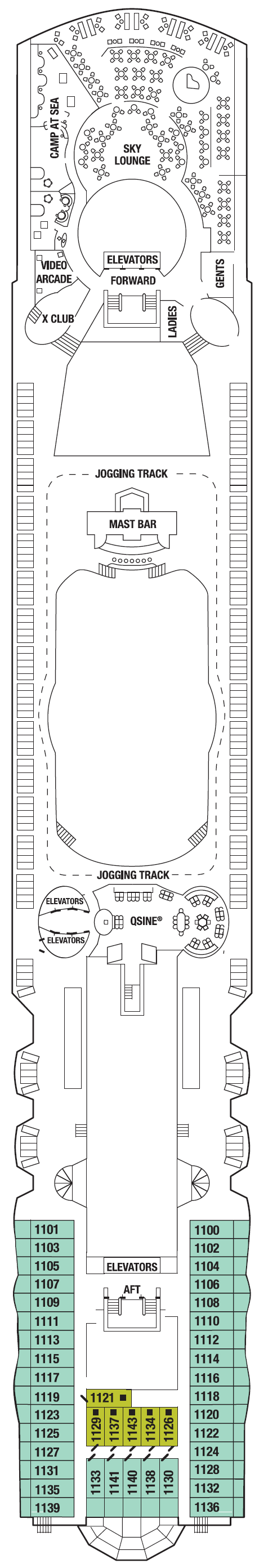 Deck plan for SUNRISE DECK 11