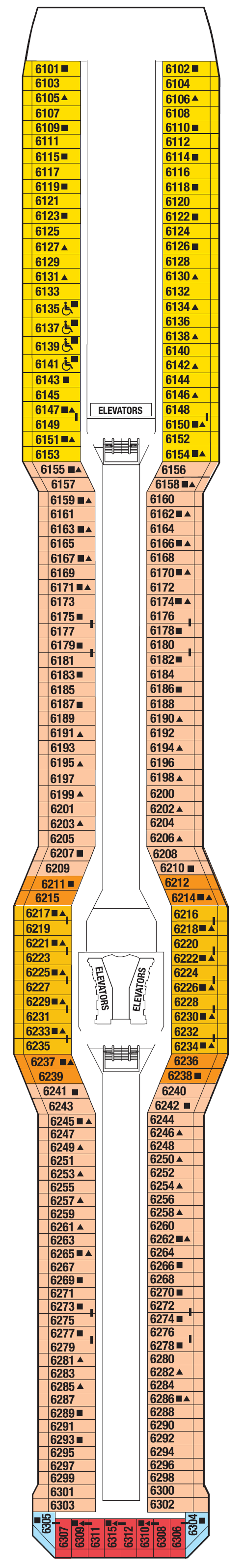 Deck plan for CONTINENTAL DECK 6