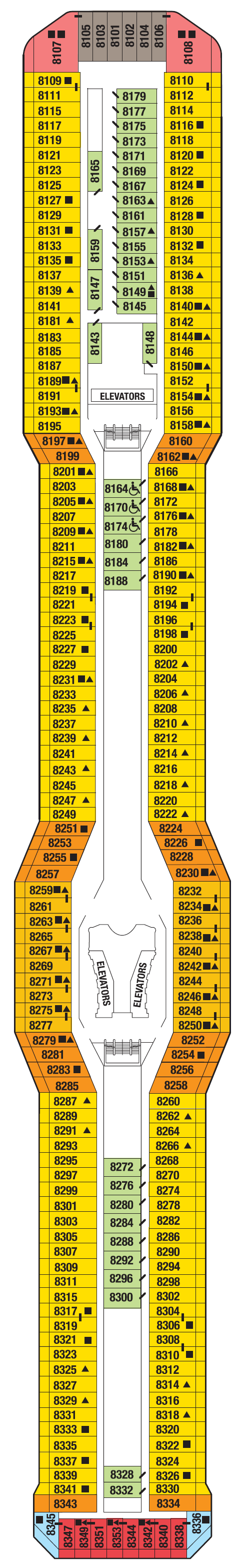 Deck plan for VISTA DECK 8