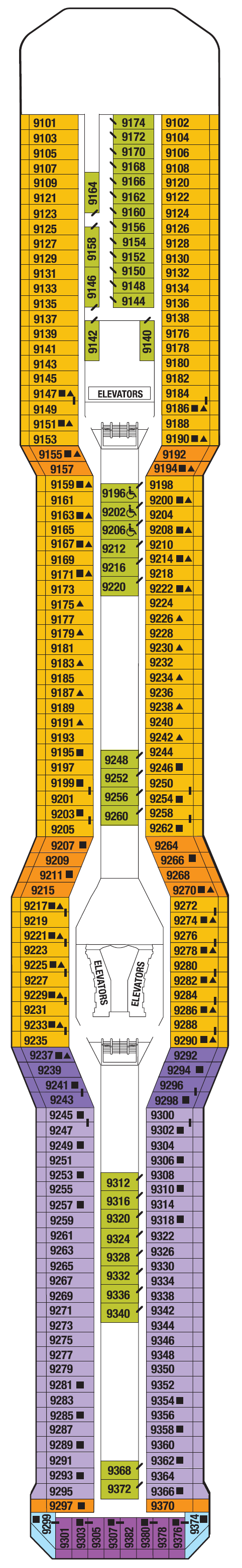 Deck plan for PANORAMA DECK 9