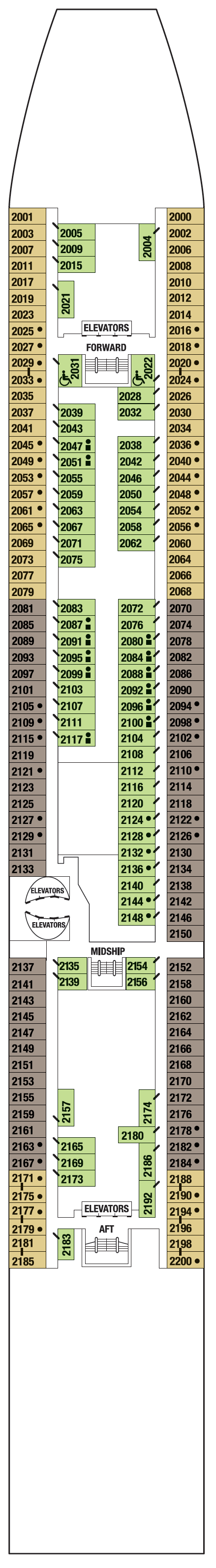 Deck plan for CONTINENTAL DECK 2