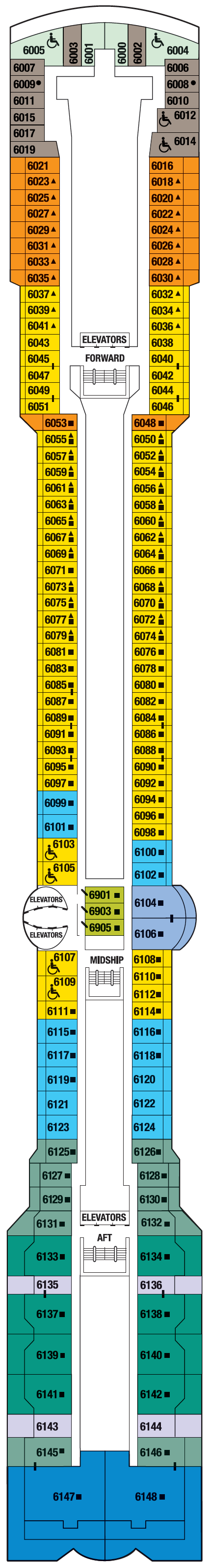 Deck plan for PENTHOUSE DECK 6