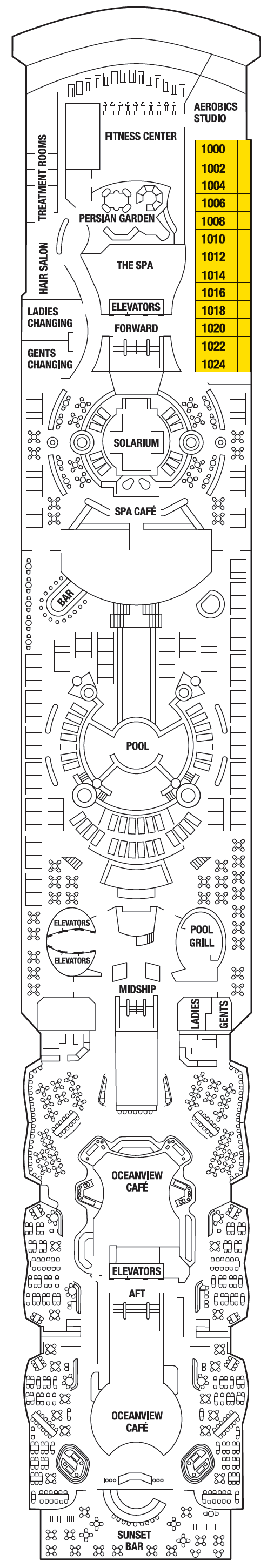 Deck plan for RESORT DECK 10