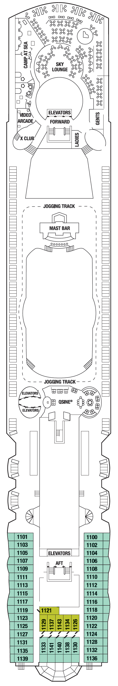 Deck plan for SUNRISE DECK 11