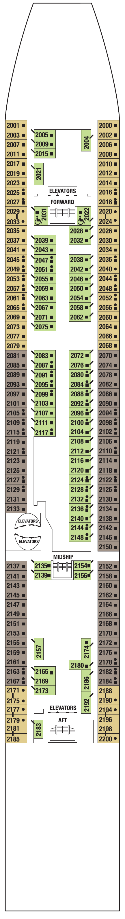 Deck plan for CONTINENTAL DECK 2