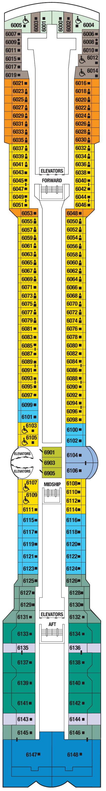 Deck plan for PENTHOUSE DECK 6