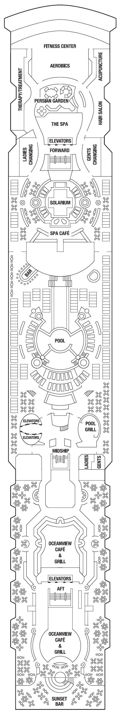 Deck plan for RESORT DECK 10