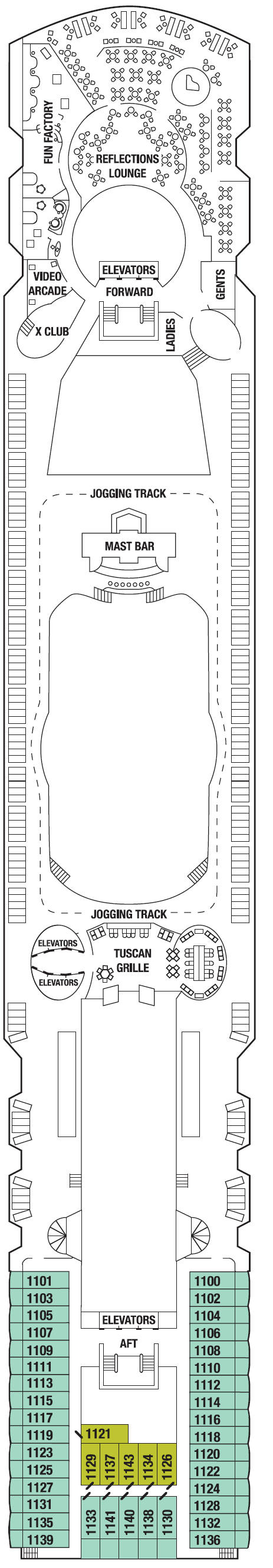 Deck plan for SUNRISE DECK 11