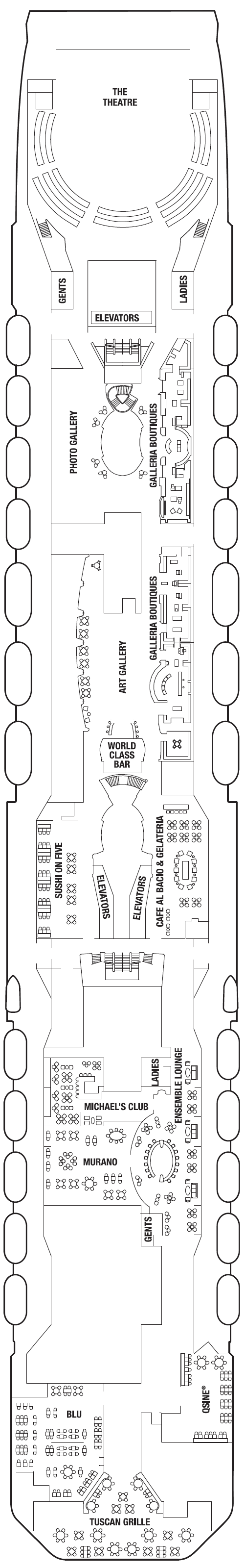 Deck plan for ENTERTAINMENT DECK 5