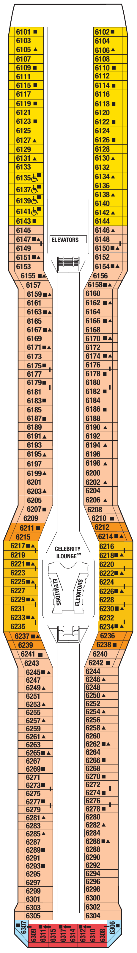 Deck plan for CONTINENTAL DECK 6