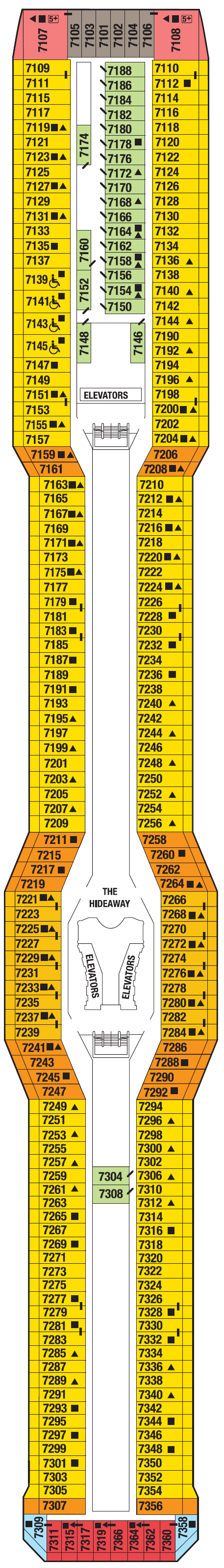 Deck plan for SUNRISE DECK 7