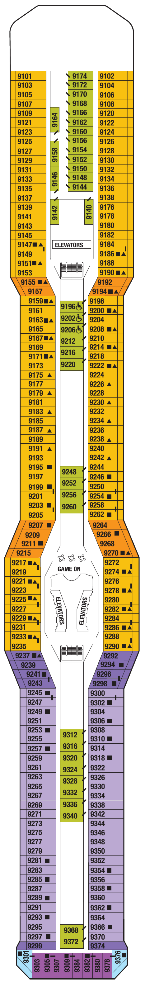 Deck plan for PANORAMA DECK 9