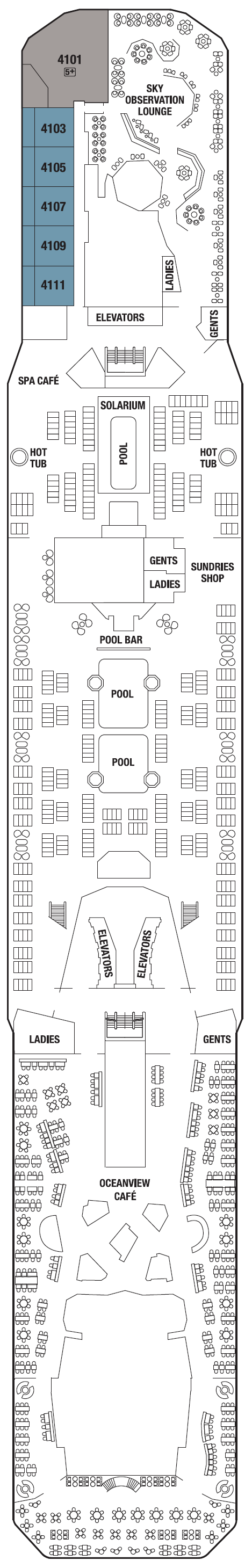 Deck plan for LIDO DECK 14