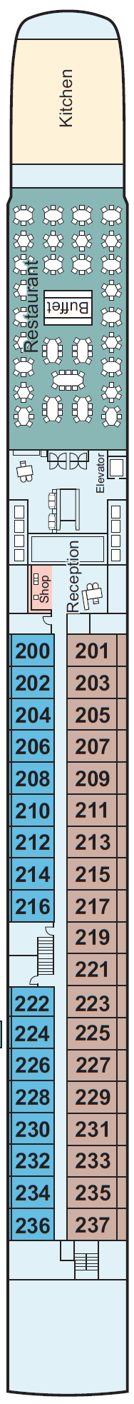 Deck plan for Middle Deck