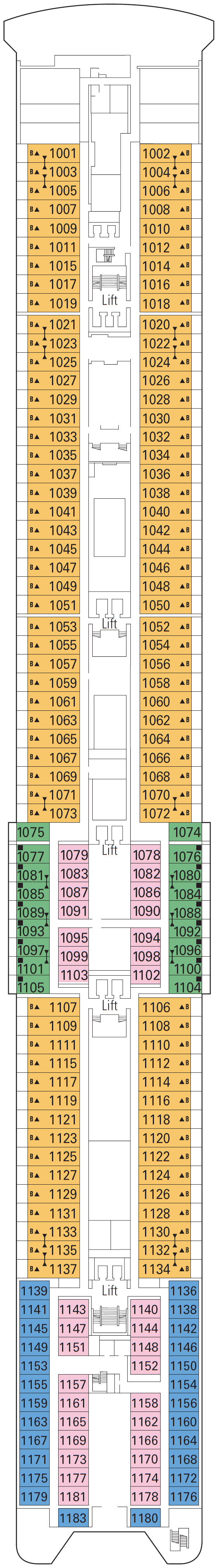 Deck plan for Deck 10 - Tormalina