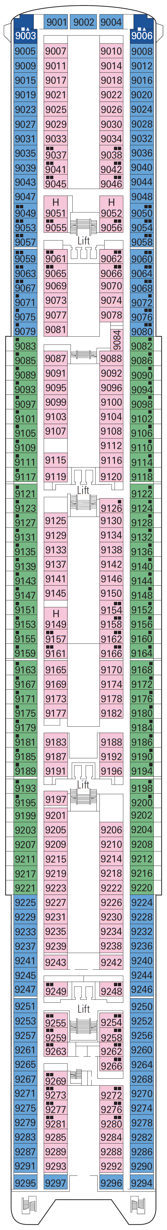Deck plan for Deck 9 - Ametista