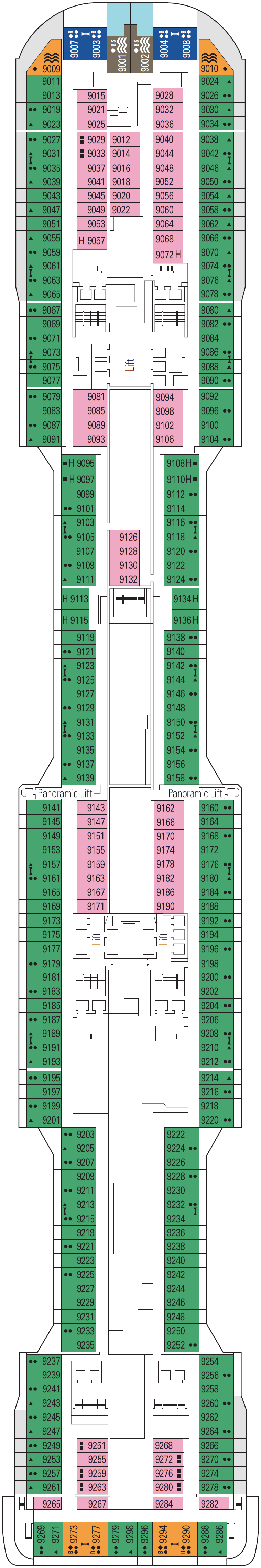 Deck plan for Deck 9 - Orchestra